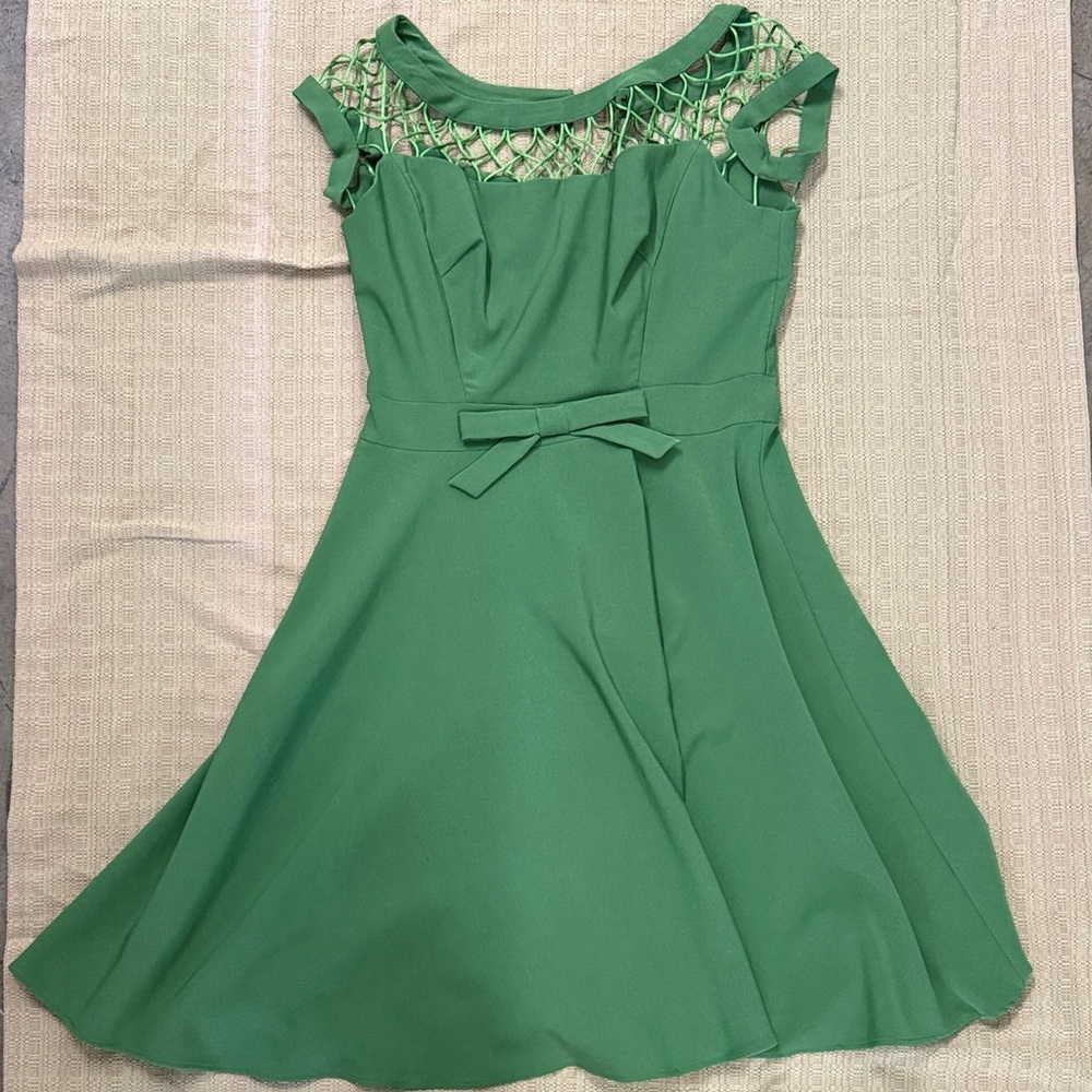 Tatyana woman’s Emerald Dress with Lattice Detail 3 XL